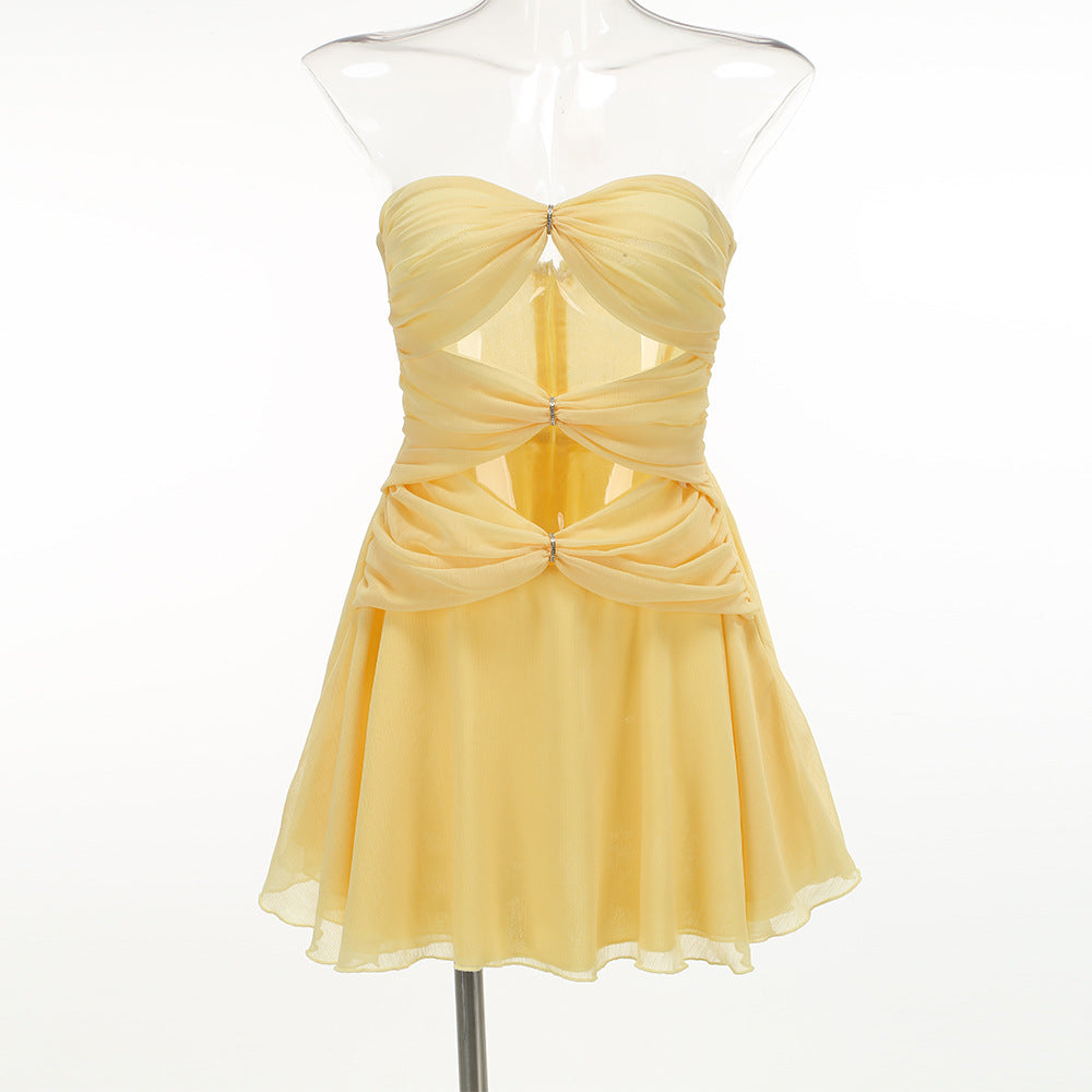 Cut Out Strapless Mini Dress For Women