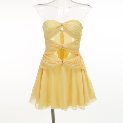 Cut Out Strapless Mini Dress For Women