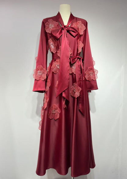 women’s floral casual tiered maxi dress spring&autumn