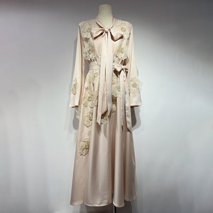 women’s floral casual tiered maxi dress spring&autumn