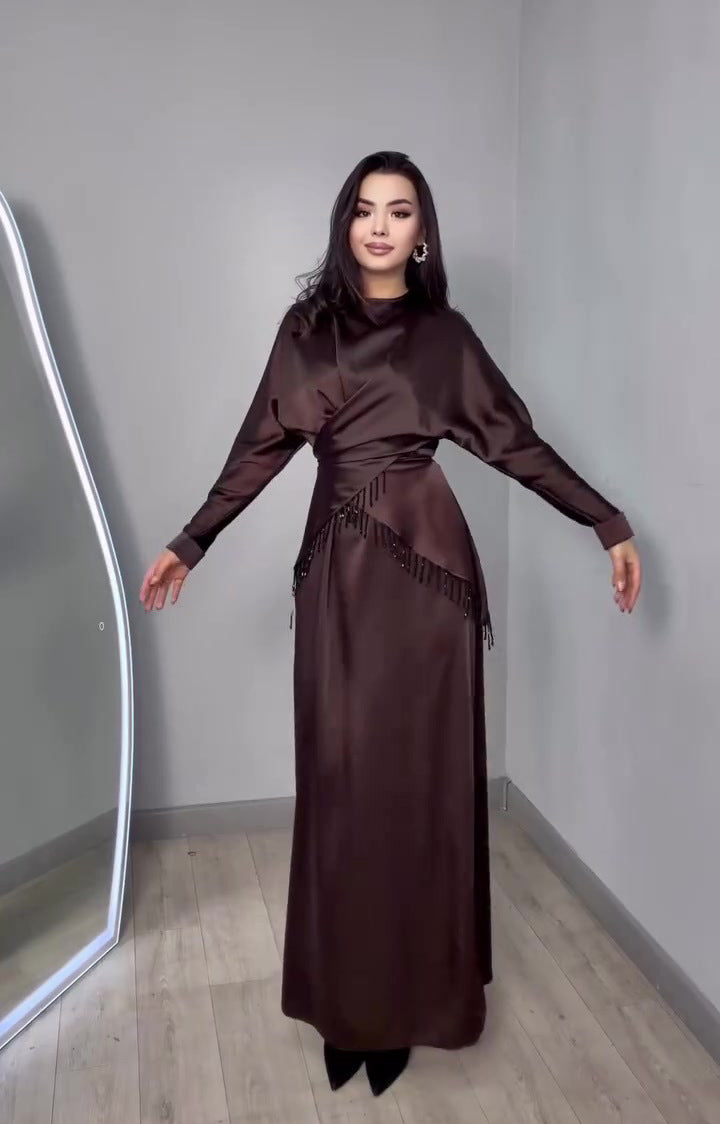 Elegant Fit Dress Women Muslim 2-Piece Set