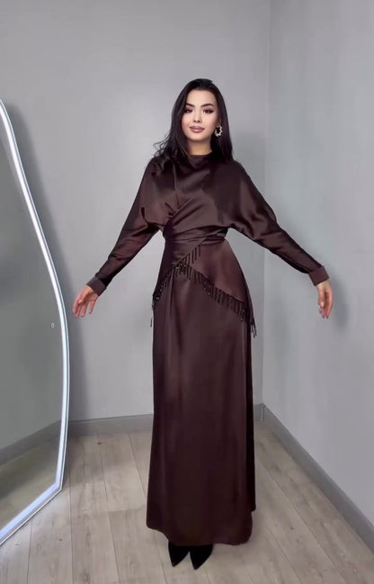 Elegant Fit Dress Women Muslim 2-Piece Set