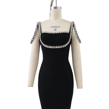 custom black elegant dress dress for women-wholesale