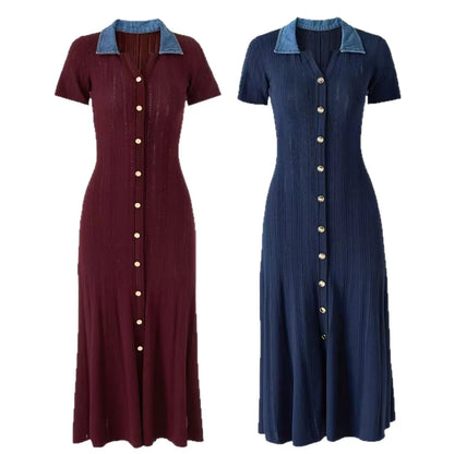 Wholesale Women  Knitted V-neck Maxi Dress