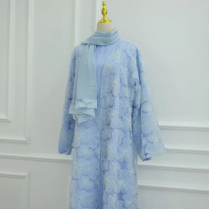 3 Piece Set Luxury Dubai Abaya  Dress