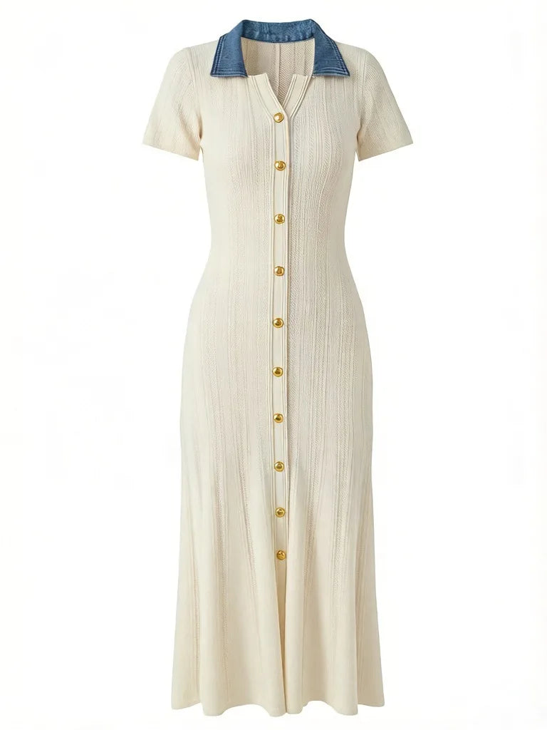 Wholesale Women  Knitted V-neck Maxi Dress