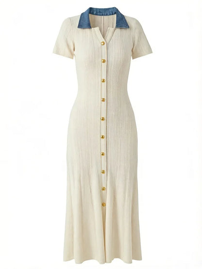 Wholesale Women  Knitted V-neck Maxi Dress