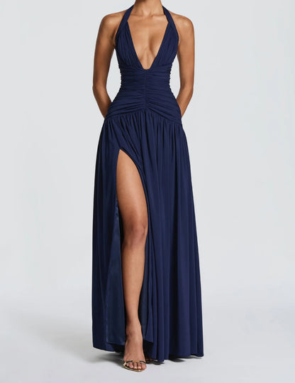 V-Neckline Backless Party Dress for Women