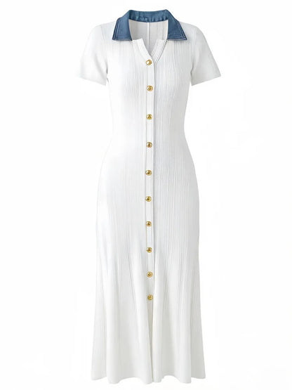 Wholesale Women  Knitted V-neck Maxi Dress