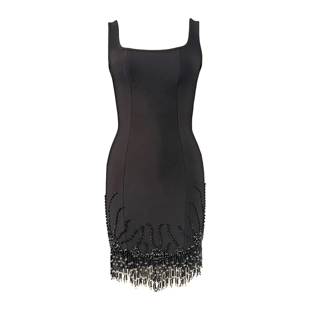 Women‘s Beading Tassel Bandage Party Dresses