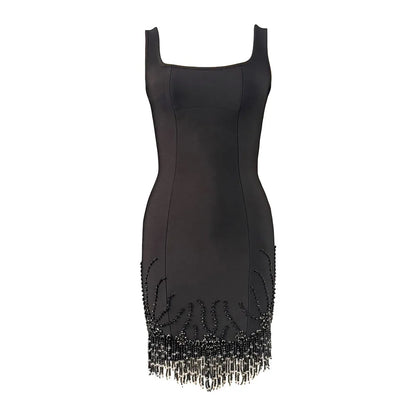 Women‘s Beading Tassel Bandage Party Dresses