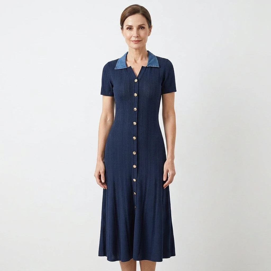 Wholesale Women  Knitted V-neck Maxi Dress