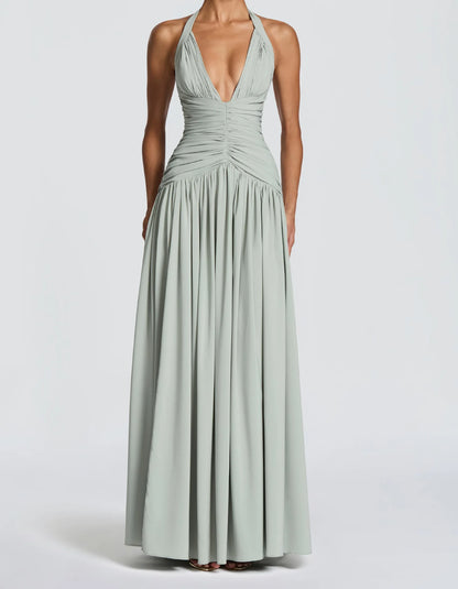 V-Neckline Backless Party Dress for Women
